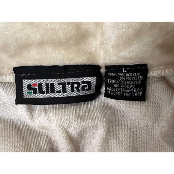 Sultra Vintage 70's Terry Cloth Velour Collared Blouse Long Sleeve Sz Large Yell - Picture 4 of 12